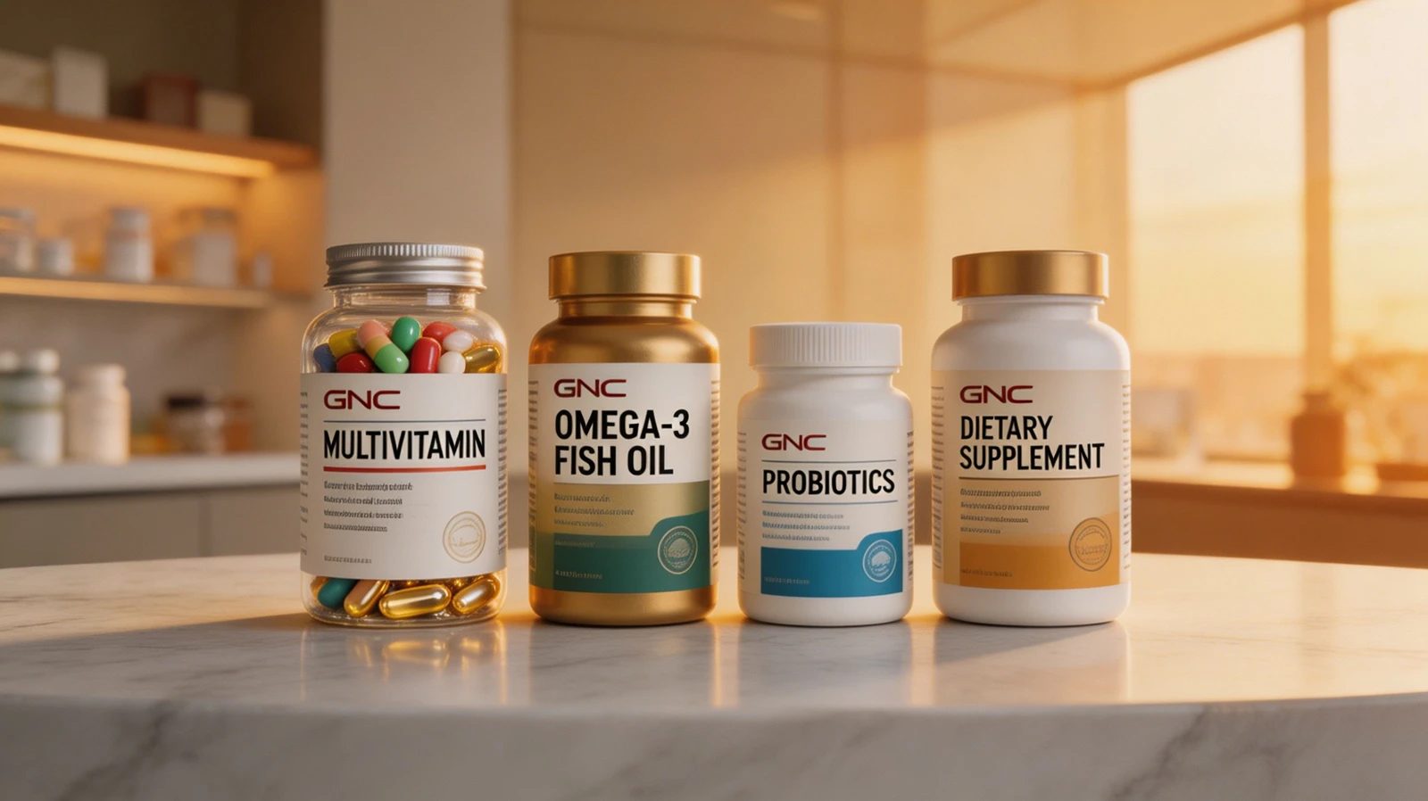 所提供 GNC 报告中的营养补充剂产品展示